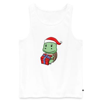 Christmas turtle baby with gift - Men's Premium Organic Tank Top - white - Front - Michal (187cm)