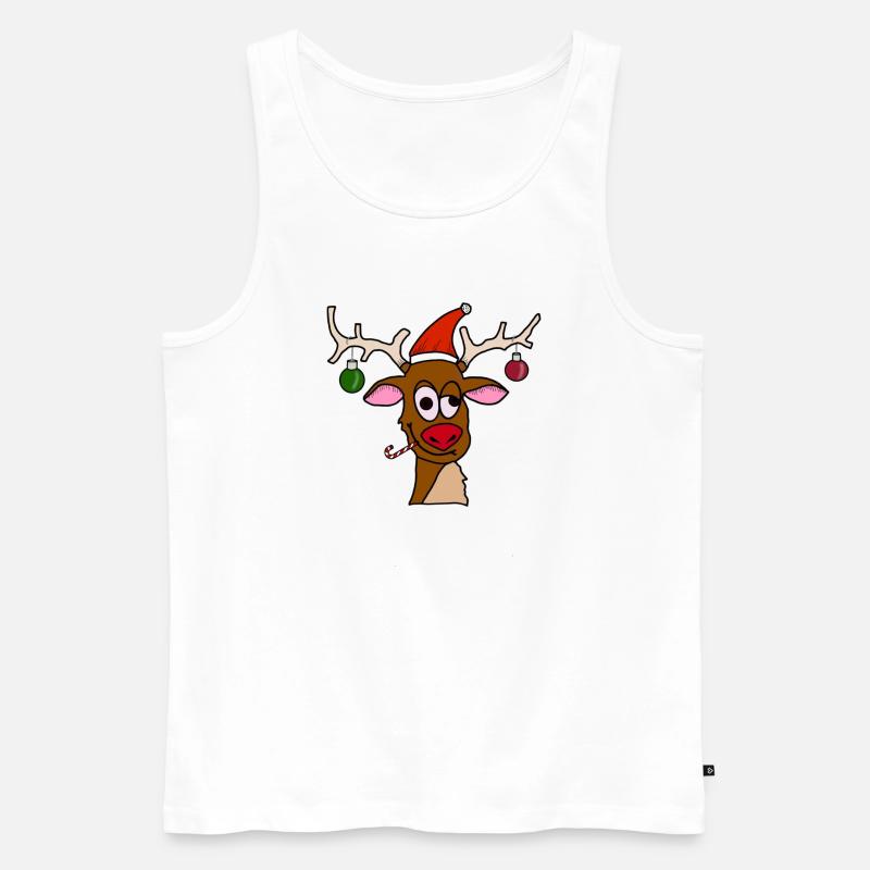 Drunk Reindeer - Männer Premium Bio Tank Top - Weiß