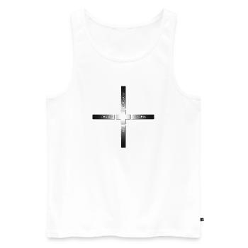 Swiss Cross and neighbouring countries Metal - Men's Premium Organic Tank Top - white - Front - AI Model Male 178 light (178cm)