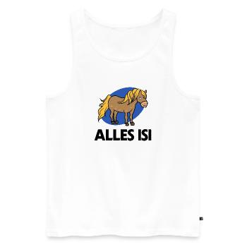 Cool Statement Islandpferde Islandponys Pony - Männer Premium Bio Tank Top - Weiß - Vorne - Michal (187cm)