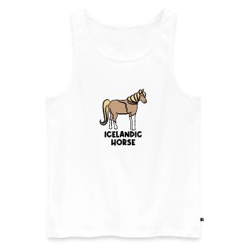 Islandpferde Pferdenarr Haflinger Ross Spruch - Männer Premium Bio Tank Top - Weiß - Vorne - Michal (187cm)