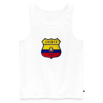 Cuenca Drapeaux de l'Equateur - Débardeur bio Premium Homme - blanc - Devant - Michal (187cm)