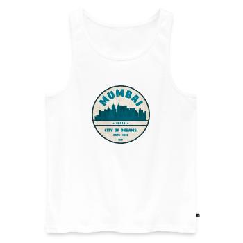 Mumbai City of Dreams Skyline - Men's Premium Organic Tank Top - white - Front - AI Model Male 178 light (178cm)