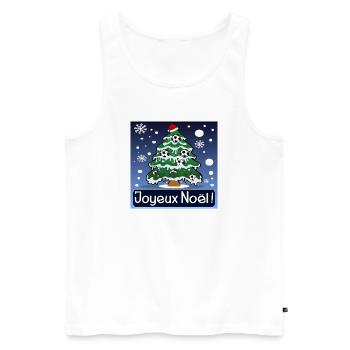 Sapin de Noël Football Festif - Débardeur bio Premium Homme - blanc - Devant - Michal (187cm)