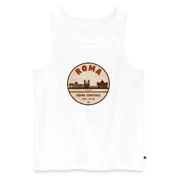 Silhouette Roma, capitale romaine - Débardeur bio Premium Homme - blanc - Devant - Michal (187cm)