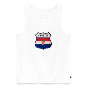 Kroatien Flaggen Wappen Design - Männer Premium Bio Tank Top - Weiß - Vorne - Michal (187cm)