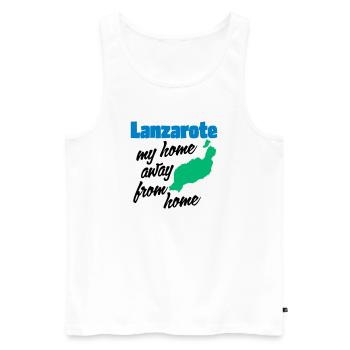 Lanzarote, mein zweites Zuhause - Männer Premium Bio Tank Top - Weiß - Vorne - Michal (187cm)