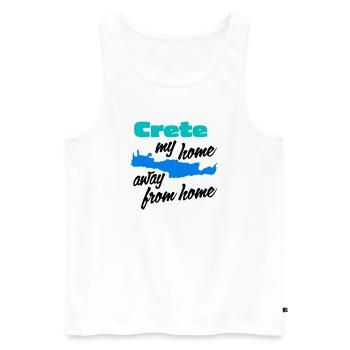 Kreta – meine zweite Heimat - Männer Premium Bio Tank Top - Weiß - Vorne - Michal (187cm)