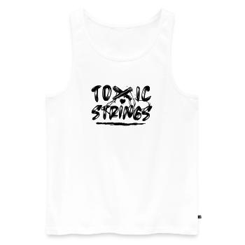 Toxic Strings - Men's Premium Organic Tank Top - white - Front - AI Model Male 178 light (178cm)