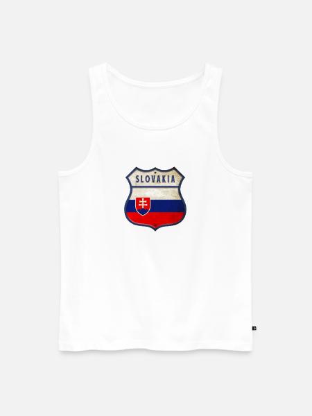 Slowakei Flaggen Wappen Design - Männer Premium Bio Tank Top - Weiß