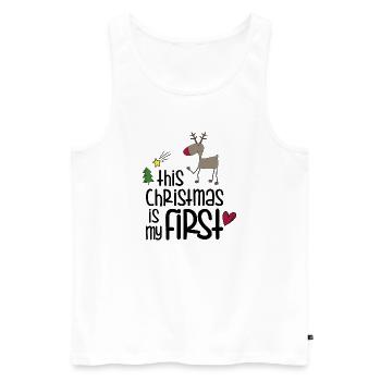 Verspielter Rentier-Weihnachtsmotiv - Männer Premium Bio Tank Top - Weiß - Vorne - AI Model Male 178 light (178cm)