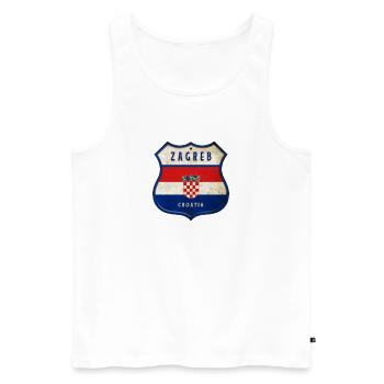 Zagreb Croatia flag coat of arms design - Men's Premium Organic Tank Top - white - Front - Michal (187cm)