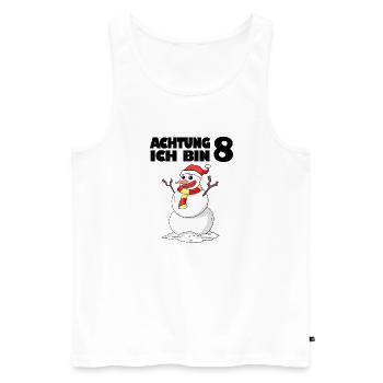 8.Geburtstag 8 Jahre alt Schneemann Geschenk - Männer Premium Bio Tank Top - Weiß - Vorne - Michal (187cm)