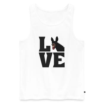 LOVE Muli Esel Liebe Maultier Pferd - Männer Premium Bio Tank Top - Weiß - Vorne - AI Model Male 178 light (178cm)