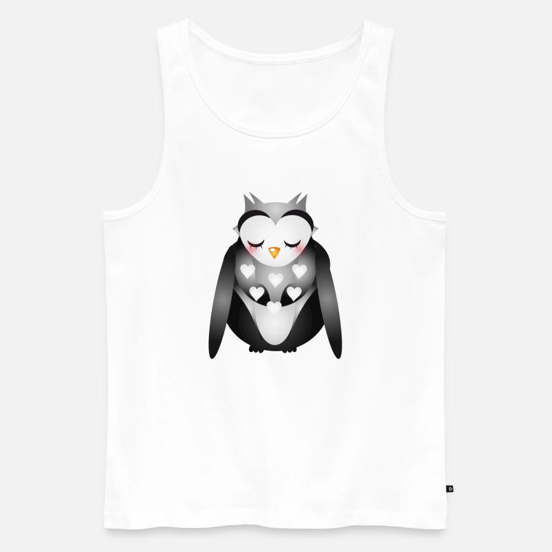 niedliche verträumte Eule - Männer Premium Bio Tank Top - Weiß