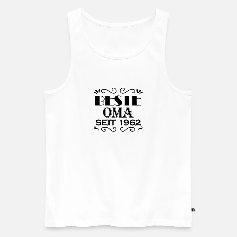 Beste Oma seit 1962 - Männer Premium Bio Tank Top - Weiß