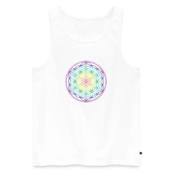 RAINBOW FLOWER OF LIFE - Men's Premium Organic Tank Top - white - Front - AI Model Male 178 light (178cm)
