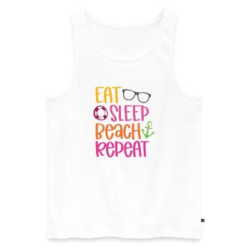 Eat Sleep Beach Repeat - Men's Premium Organic Tank Top - white - Front - Michal (187cm)