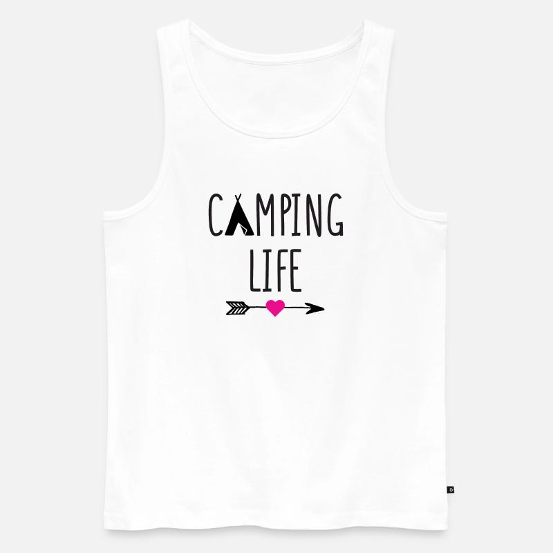 Leben auf dem Campingplatz - Männer Premium Bio Tank Top - Weiß