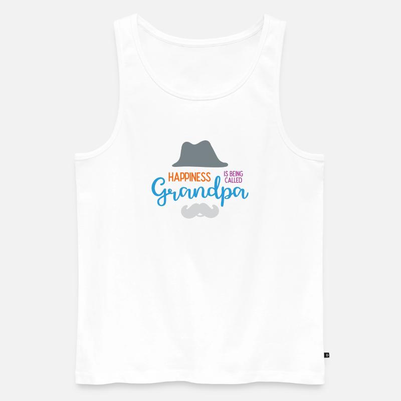 Happines wird Opa genannt - Männer Premium Bio Tank Top - Weiß