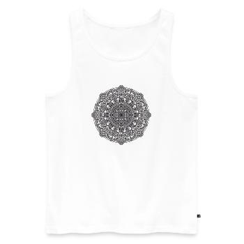 Mandala - Männer Premium Bio Tank Top - Weiß - Vorne - Michal (187cm)