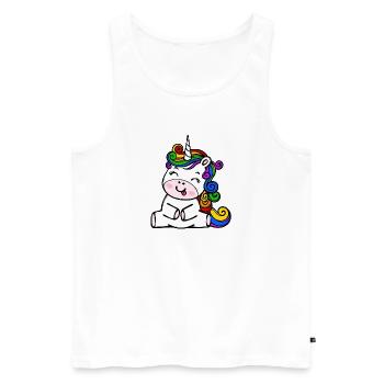 Transgender Tolerance Unicorn Lgbt Sexuality - Men's Premium Organic Tank Top - white - Front - Michal (187cm)