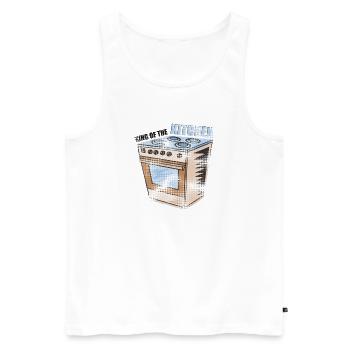 Stove - - Kitchen | King of the kitchen - Men's Premium Organic Tank Top - white - Front - AI Model Male 178 light (178cm)