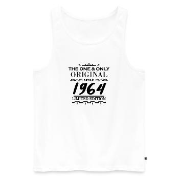 1964 - Year of construction 1964 - Born 1964 - Men's Premium Organic Tank Top - white - Front - AI Model Male 178 light (178cm)