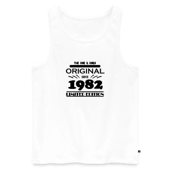1982 - Year of construction 1982 - Born 1982 - Men's Premium Organic Tank Top - white - Front - AI Model Male 178 light (178cm)