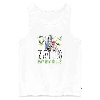 Nails Pay My Bills Manucure - Débardeur bio Premium Homme - blanc - Devant - Michal (187cm)