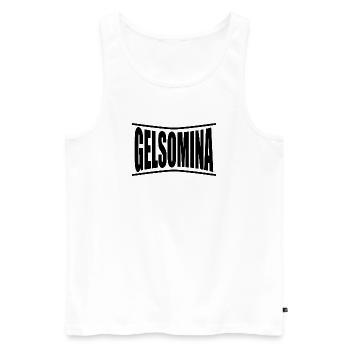 t-shirt Gelsomina t-shirt idée cadeau - Débardeur bio Premium Homme - blanc - Devant - Michal (187cm)