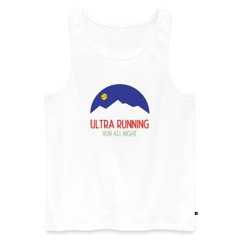 Ultra Running – Courir toute la nuit - Débardeur bio Premium Homme - blanc - Devant - Michal (187cm)