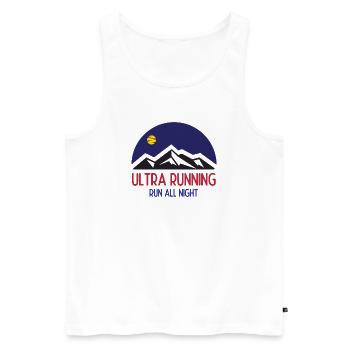 Ultra Running – Courir toute la nuit - Débardeur bio Premium Homme - blanc - Devant - Michal (187cm)