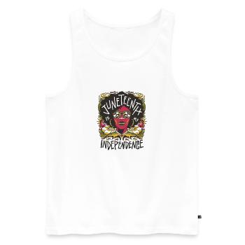 Unabhängige Ikone: Farbexplosion - Männer Premium Bio Tank Top - Weiß - Vorne - AI Model Male 178 light (178cm)