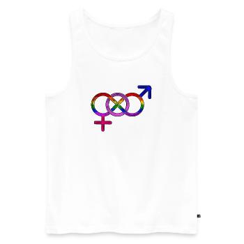 Relation gay lesbienne LGBT Droits humains - Débardeur bio Premium Homme - blanc - Devant - Michal (187cm)