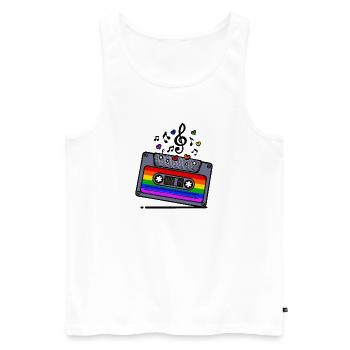 Sexualité LGBT Cool Arc-en-ciel Égalité - Débardeur bio Premium Homme - blanc - Devant - Michal (187cm)