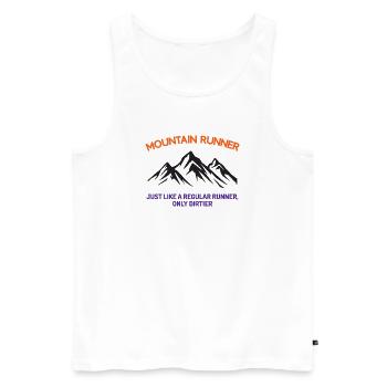 Coureur de montagne - Débardeur bio Premium Homme - blanc - Devant - AI Model Male 178 light (178cm)