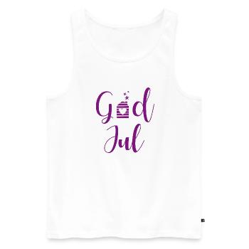 GodJul schwedische Weihnachten Skandi Handschrift - Männer Premium Bio Tank Top - Weiß - Vorne - Michal (187cm)