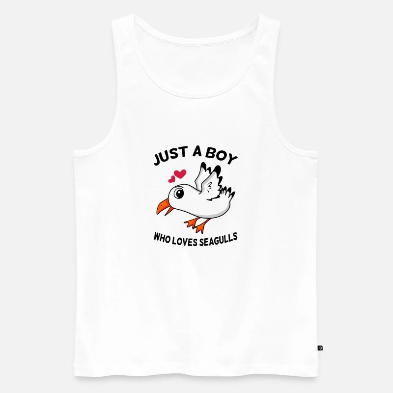 Möwe Spruch - Männer Premium Bio Tank Top - Weiß