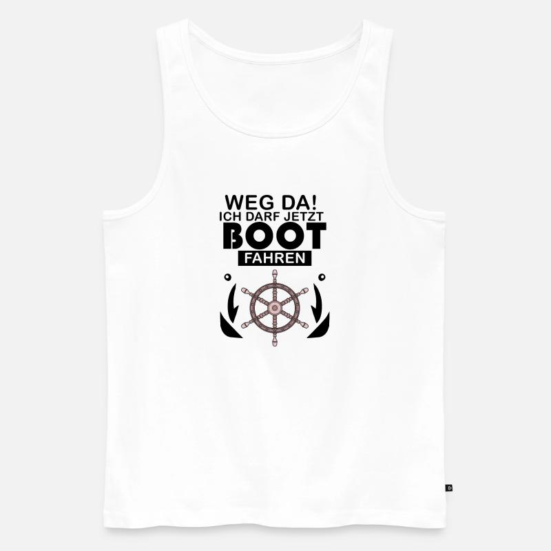Bootsführerschein Motorboot Geschenk - Männer Premium Bio Tank Top - Weiß