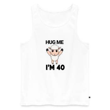 40 birthday - 40 years - hug - Men's Premium Organic Tank Top - white - Front - AI Model Male 178 light (178cm)