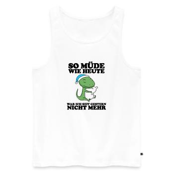 Müde Spruch lustig Schlafen Ausschlafen Faul - Männer Premium Bio Tank Top - Weiß - Vorne - AI Model Male 178 light (178cm)