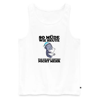 Müde Spruch lustig Schlafen Ausschlafen Faul - Männer Premium Bio Tank Top - Weiß - Vorne - AI Model Male 178 light (178cm)