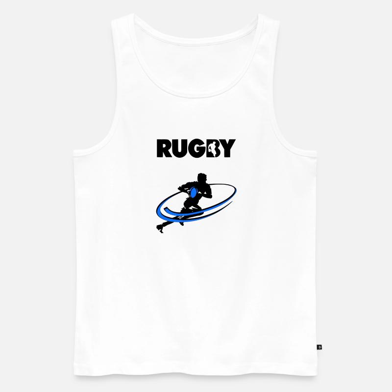 Rugby - Men's Premium Organic Tank Top - white