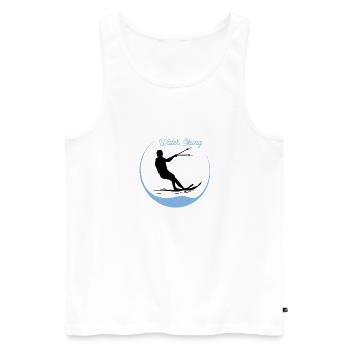 Wasserski - Männer Premium Bio Tank Top - Weiß - Vorne - Michal (187cm)