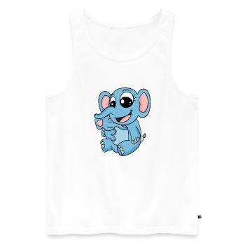 Familie - Elefant mit Baby Elefant - Männer Premium Bio Tank Top - Weiß - Vorne - AI Model Male 178 light (178cm)