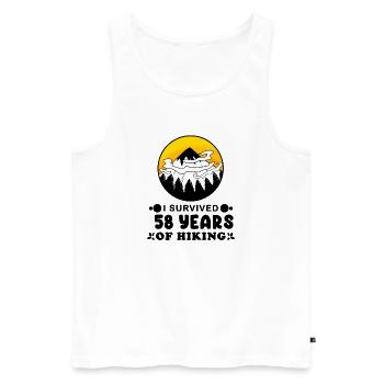 Berg Wandern 58. Geburtstag Wanderer 58 Jahre alt - Männer Premium Bio Tank Top - Weiß - Vorne - Michal (187cm)