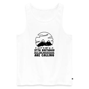 Mountain Wanderer 37th Birthday 37 Years Old Gift - Men's Premium Organic Tank Top - white - Front - Michal (187cm)