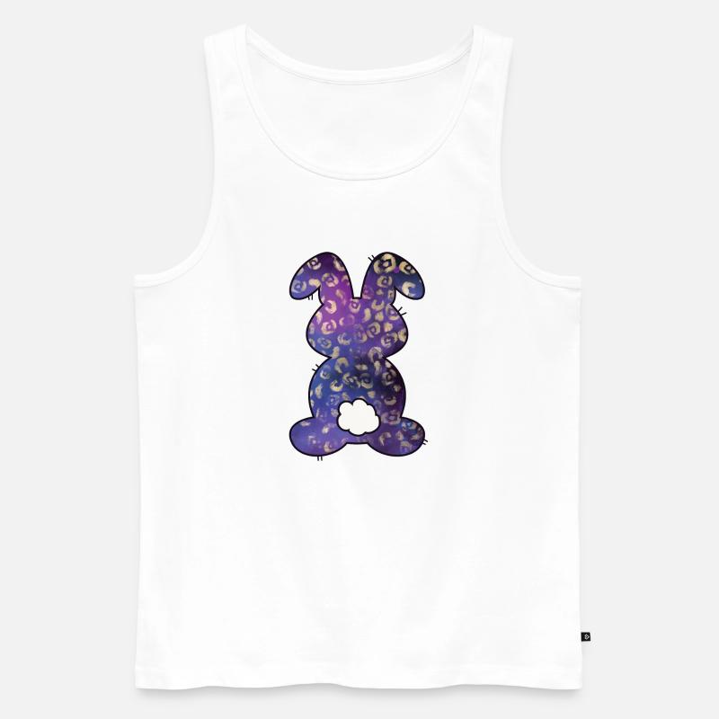 Leopard Pattern Rabbit Easter - Men's Premium Organic Tank Top - white