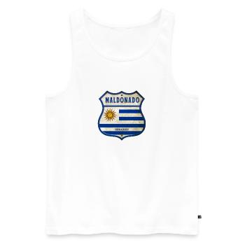Maldonado Uruguay Vintage Design - Männer Premium Bio Tank Top - Weiß - Vorne - Michal (187cm)